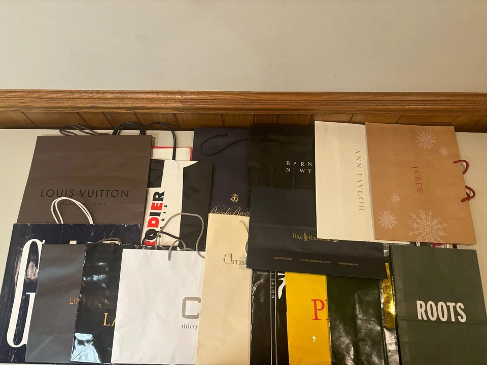 Lot of 18 Vintage Assorted Designer or Special Store Paper Shopping Bag - Image 1 of 4