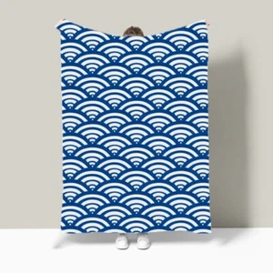 Abstract Sea Waves Fishscales Bedspread Sofa Throw Blanket Holiday Birthday Gift - Picture 1 of 22