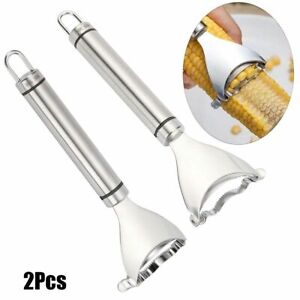 2x Stainless Steel Corn Cob Peeler Stripper Cutter Remover Kitchen Kernel Tool