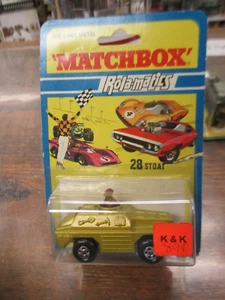 1971 Lesney Matchbox Series No 28 YELLOW STOAT ROLA-MATICS Mint on Card - Picture 1 of 2