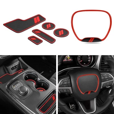 Alfombrillas antipolvo Auovo y cubierta de moldura del volante para accesorio Dodge Charger Foto 1 de 4