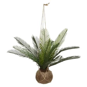 Kunstpalme in einem Blumentopf aus Kokosnuss, H. 50 cm - Bild 1 von 4