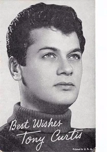 TONY CURTIS Famous Actor Portrait Arcade Card Vintage Postcard ca 1950s - Picture 1 of 2