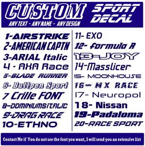 CUSTOM Vinyl Sport Decal ANY TEXT NAME Personalized Sticker, 26 Colors, [1] - Picture 1 of 12