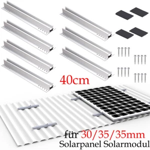 Supporto pannello solare 40 cm impianto fotovoltaico lamiera trapezoidale guida di fissaggio montaggio DHL - Foto 1 di 18
