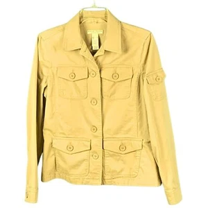 Liz Claiborne Co Blazer Jacket Teens Light Brown Denim Western Crazy Horse Larg - Picture 1 of 5