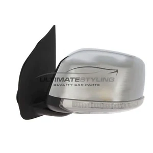 Wing Door Mirror Fits Nissan Navara D40 2008-2016 Electric Passenger Side Chrome - Picture 1 of 24