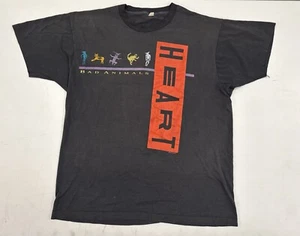 HEART band T Shirt Vintage 1987 BAD ANIMALS Tour Fits Medium(see photos) - Picture 1 of 12