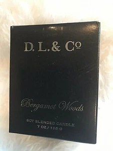 D.L. & Co Bergamot Woods Soy Blended Candle 7 oz NEW IN BOX - Picture 1 of 3