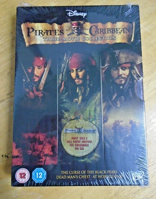 Pirates of the Caribbean Trilogy (2011) - Johnny Depp - 3-Disc DVD Box Set - New - Image 1 of 3