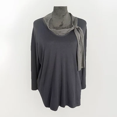 Nuevo Suéter Talbots Talla Grande 2X Mezcla Seda con Bufanda 100% Seda a Lunares Foto 1 de 4