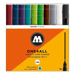 Molotow One4All Acrylic Marker 127HS Basic Set 2 (10 Markers) - Picture 1 of 1