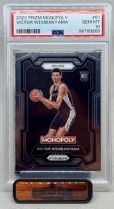 VICTOR WEMBANYAMA RC 2023-24 PRIZM MONOPOLY BASE ROOKIE 81 GEM MT PSA 10 SPURS - Picture 1 of 3
