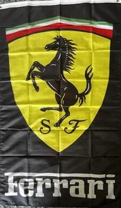 Bandiera Ferrari bordo alto nero F40 F50 Enzo F8 812 430 599 - Foto 1 di 3