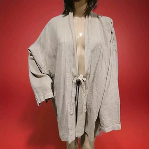 Nid de Guepes Studio (NDG) Heavy Linen Size L French Parka Coat Jacket #01 - Picture 1 of 12