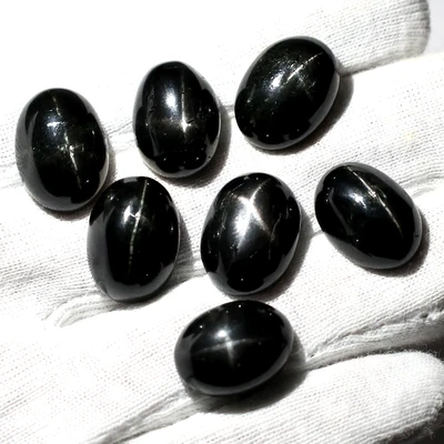 7 piezas piedras preciosas cabujón ovalado de diópsido estrella negra natural grado AAA 16,8 mm-18 mm Foto 1 de 4