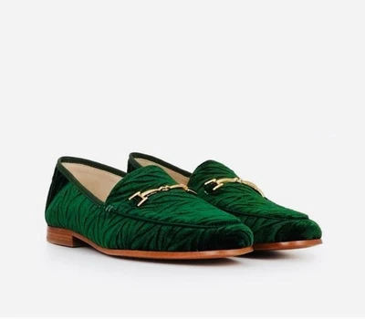 Mocasines de terciopelo verde Sam Edelman Loraine para mujer 7,5 EE. UU. UE 37,5 venta al por menor $150 zapato Foto 1 de 4