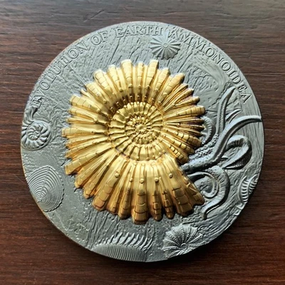 2018 2 oz Silver / Evolution of Earth #3 Ammonoidea / L.E. of 666 / COA & Box - Image 1 of 4