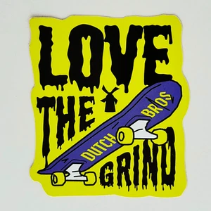 Dutch Bros Coffee Sticker LOVER THE GRIND SKATEBOARD September 2023 - Picture 1 of 2