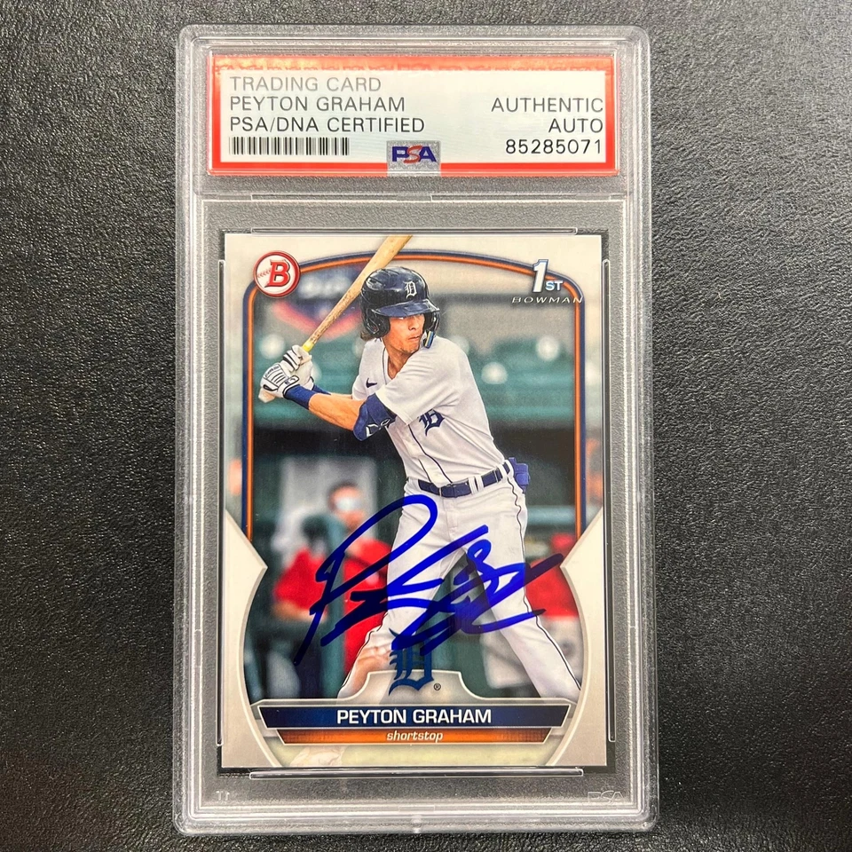 2023 Topps 1st Bowman #BP-57 Peyton Graham Signed Card PSA/DNA Slabbed AUTO Tige - Image 1 of 2