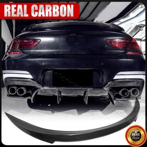 For BMW M6 F06 F13 640i 650i Gran Coupe Rear Trunk Spoiler Wing Lid REAL Carbon - Picture 1 of 18