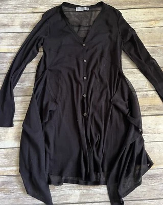 Cardigã DECA Paris França botão transparente preto EUA 6 - Imagem 1 de 2