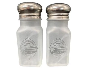 Stone Mountain Park Train Locomotive Frosted Salt and Pepper Shakers Georgia - Picture 1 of 8