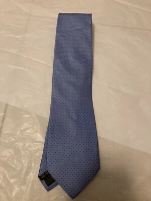 Dona/Dona мужской шелковый галстук светло-синий темно-синий горошек галстук - Изображение 1 из 4