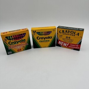 Crayola 64 Crayon Vintage Box Lot Unused