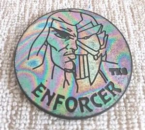 Vtg 90's Marvel Pog Super Slammer Halographic Enforcer RARE USA - Picture 1 of 2