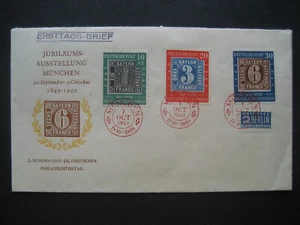 Bund 1949, Mi.-Nr. 113-115 100 Jahre Deutsche Briefmarken auf FDC mit rotem O - Bild 1 von 5