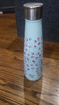 Botella fría caliente aislada Sip By Swell flores azules/rojas plateadas RARAS Foto 1 de 4