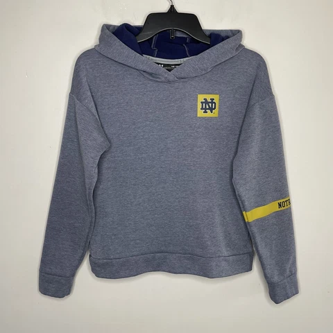 NOTRE DAME Hoodie Womens XS Under Armour Loose Twist Back Pockets Sweatshirt Cover