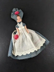 Vintage Knickerbocker Doll New Orleans Souvenir Heart Stand Hat Dress Blue Retro - Picture 1 of 7