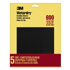 3M Nass- oder Trockenschleifpapier, 9 Zoll x 11 Zoll, 600er Körnung, Ultra 1er Pack, keine Farbe - Bild 1 von 1
