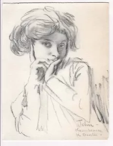 Augustus John Female Portrait Style Drawing Academic Old Master Portrait English - Picture 1 of 2