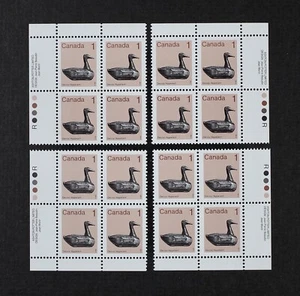 CANADA 1986 #917iii, 1c Decoy, Matched Inscription Blocks Mint NH - Picture 1 of 1