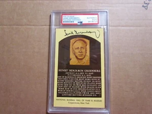 Hank Greenberg Signed HOF Post Card PSA Certified Encapsulated  - Picture 1 of 3
