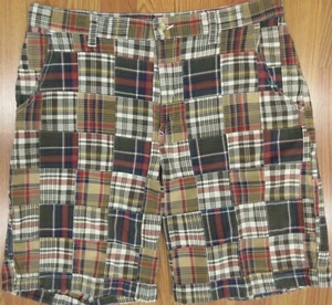 PANTALONES CORTOS TOMMY HILFIGER REGULAR FIT A CUADROS PATCHWORK 100% ALGODÓN Talla 36 - Imagen 1 de 3