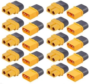 10 Pairs Amass XT60H Connectors Plugs Gold Plated Copper Male Female XT60 Yellow - Picture 1 of 12