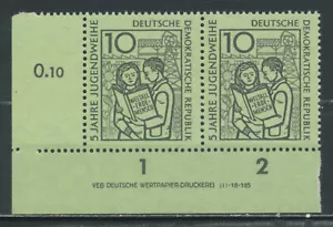 RDA 1959 Mi.-Nr. 680 DV (2er) esquina esquina nota de impresión nuevo / ** - Imagen 1 de 1