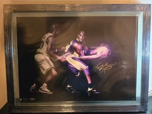 Kobe Bryant Signed 16x20 Framed Photo Panini Authentic 8/24 Dual Jersey Number - Picture 1 of 9