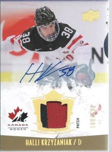 2015-16 UD Team Canada Juniors HALLI KRZYZANIAK #144 Auto Patch 166/199