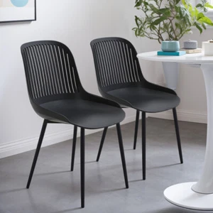 Modern Plastic Dining Chairs Kitchen Chair Home Office Living Room Side Chairs - Picture 1 of 10