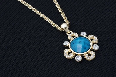  FLOWER PENDANT with CZ PETALS, 24"CHAIN (2M47) - Image 1 of 3