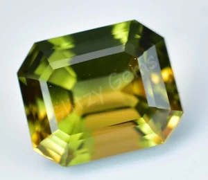 Natürlich Zweifarbig ( Gelb & Grün) Turmalin 10.30 Karat Smaragd Zertifiziert - Bild 1 von 6