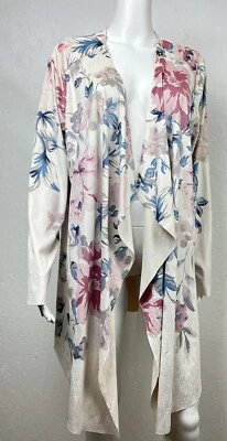 Ткань и портрет женщин L слоновой кости розовый синий эластичной Shami чувствовать открытый передний кардиган - Изображение 1 из 4