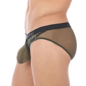 Gregg Homme Briefs Erupt Enhancer Maximizer European Sheer Mesh Khaki 140003 169 - Picture 1 of 6