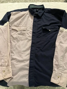 Vintage Wrangler Western Hemd Pearl Snap Gr. XLT Cowboy navy hellbraun Rodeo - Bild 1 von 6