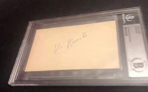 BECKETT Autograph Vic  Raschi  Cut 3x5 Signed Index Card Yankees W.S. Champs - Picture 1 of 3